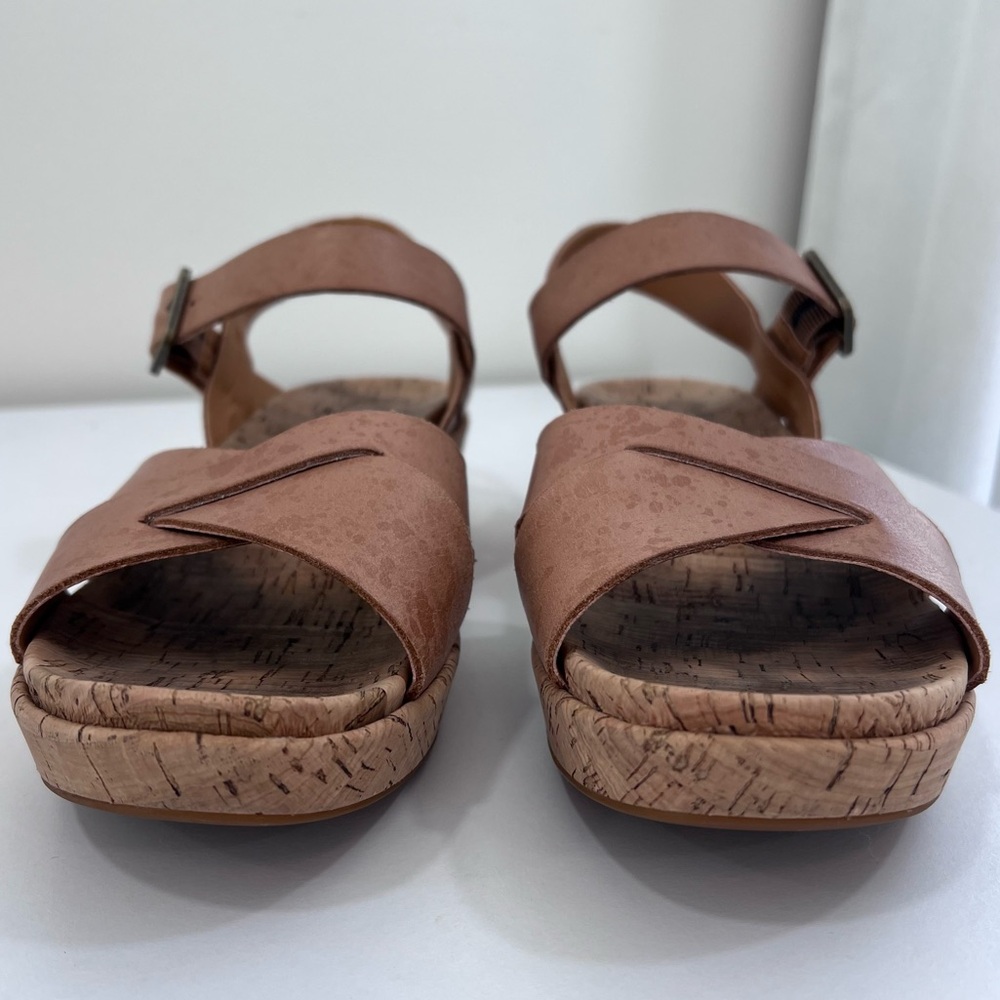 Kork-Ease Myrna Sandal Platform Cork Wedge Ankle Strap in Golden Sand NWOB, 9 - Picture 5 of 13